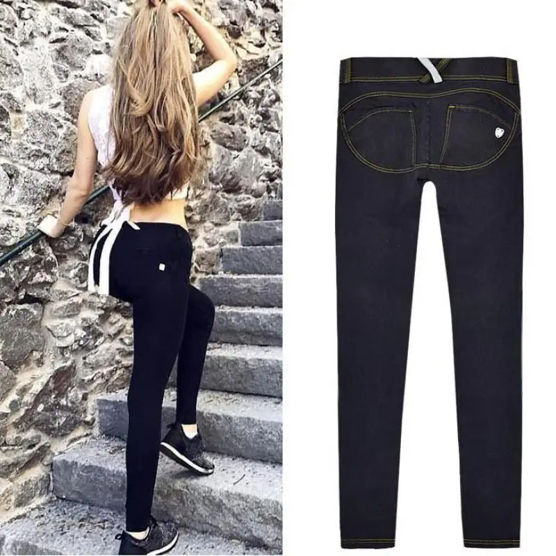 2021 Peach Hip Pants Fitness Same Pure Black High Elastic Comfortable Low Waist Pencil Sexy Skinny Jeans Pants
2021 Peach Hip Pants Fitness Same Pure Black High Elastic Comfortable Low Waist Pencil Sexy Skinny Jeans Pants