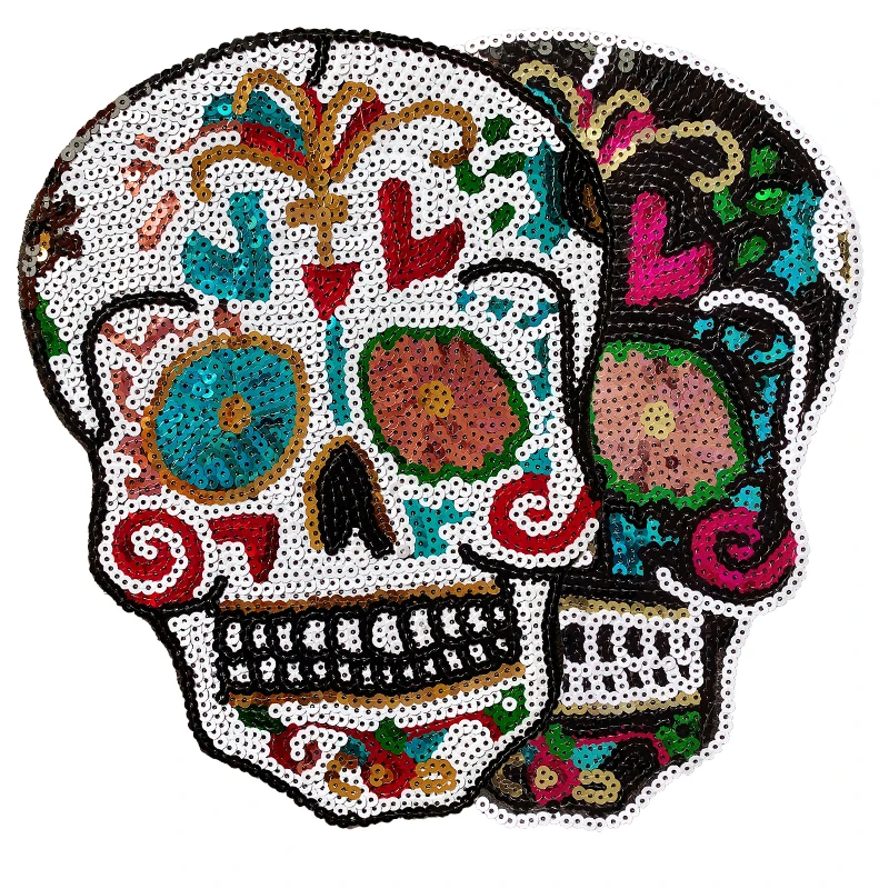 Iron on Patches for Clothing Sequins Skull badge Embroidery Patch Clothing Accessories Sewing Supplies Wholesale Patches
Iron on Patches for Clothing Sequins Skull badge Embroidery Patch Clothing Accessories Sewing Supplies Wholesale Patches