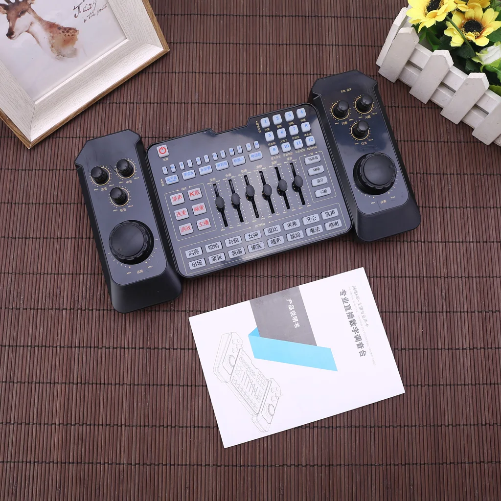 USB Rechargeble Bluetooth-compatible Audio Mixer Headset Microphone Webcast Live Streaming Sound Card for Music Recording
USB Rechargeble Bluetooth-compatible Audio Mixer Headset Microphone Webcast Live Streaming Sound Card for Music Recording