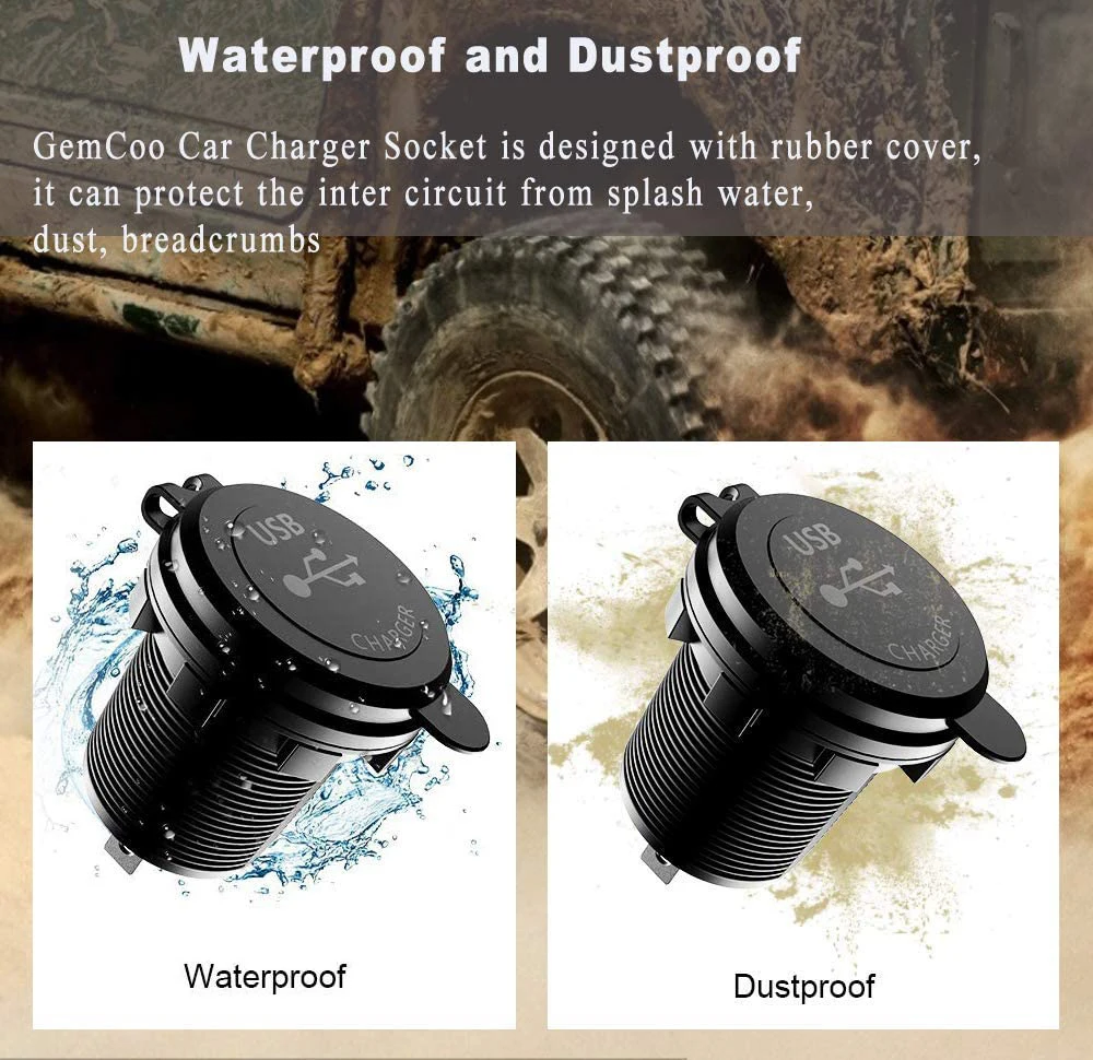 Quick Charge 3.0 Dual USB Car Charger 12V 36W USB Fast Charger with Switch for Boat Motorcycle Truck Golf Cart
Quick Charge 3.0 Dual USB Car Charger 12V 36W USB Fast Charger with Switch for Boat Motorcycle Truck Golf Cart