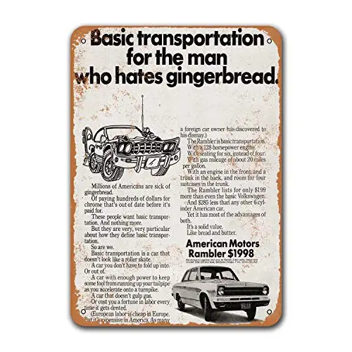 Pub Bar Poster Game Room Office Home Coffee Club Tin Signs Cars Metal Vintage Wall Decor Restaurant 1969 Rambler Sedan 8x12 inc
Pub Bar Poster Game Room Office Home Coffee Club Tin Signs Cars Metal Vintage Wall Decor Restaurant 1969 Rambler Sedan 8x12 inc