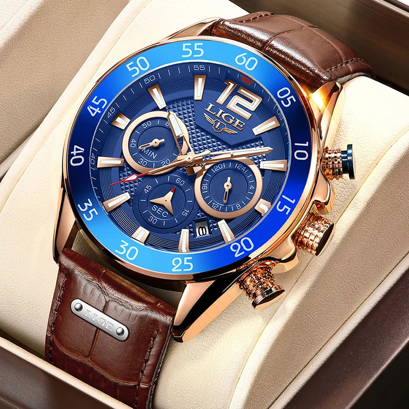 2021LIGE Chronograph Men Watches Luxury Casual Sport Date Quartz Leather Wristwatches Waterproof Men's Wrist watch Man Clock+Box
2021LIGE Chronograph Men Watches Luxury Casual Sport Date Quartz Leather Wristwatches Waterproof Men's Wrist watch Man Clock+Box