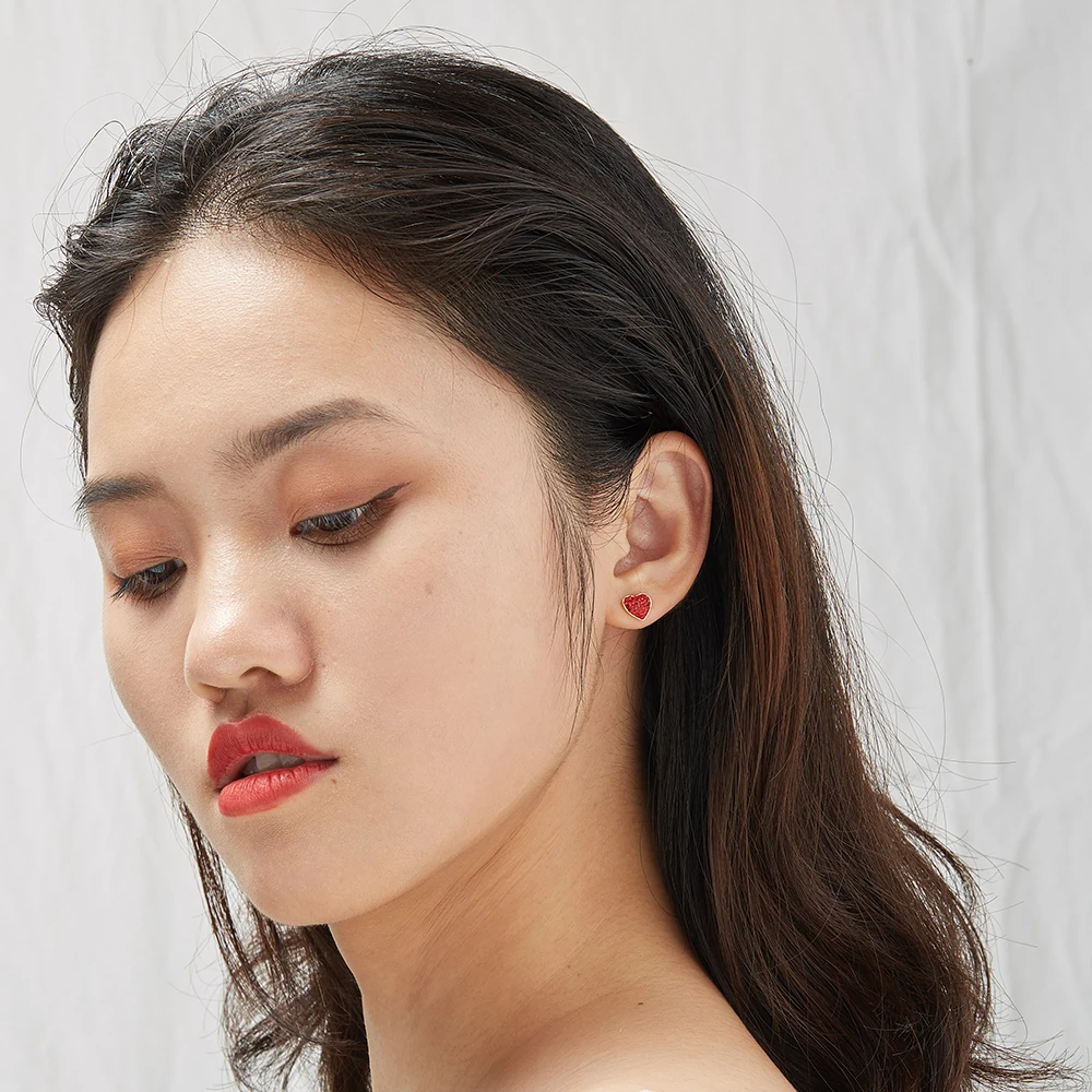 LEKANI Real 925 Sterling Silver Heart Earrings For Women 2 Colors Red Austria Crystal Wedding Earrings Stud Romantic Gift Best
LEKANI Real 925 Sterling Silver Heart Earrings For Women 2 Colors Red Austria Crystal Wedding Earrings Stud Romantic Gift Best