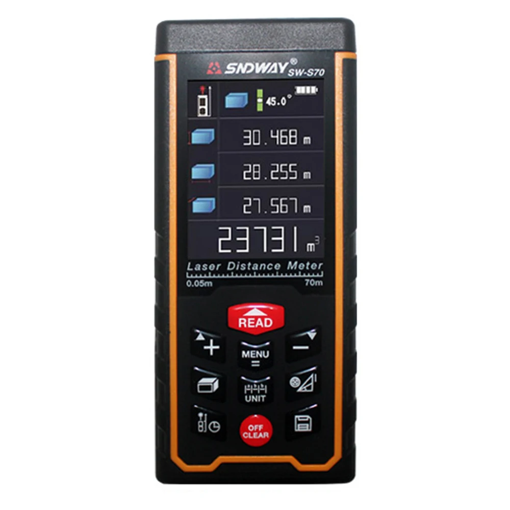 Laser Distance Meter Test Tool Measuring Tools USB Connection Build Measure Device Ruler SW-S70 Rechargeable Rangefinder
Laser Distance Meter Test Tool Measuring Tools USB Connection Build Measure Device Ruler SW-S70 Rechargeable Rangefinder