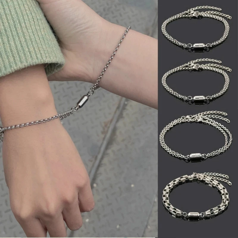 2 Pcs Couple Magnet Attract Creative Couple Bracelet Stainless Steel Friendship Men Women Charm Bracelet 2021 Jewelry Lover Gift
2 Pcs Couple Magnet Attract Creative Couple Bracelet Stainless Steel Friendship Men Women Charm Bracelet 2021 Jewelry Lover Gift