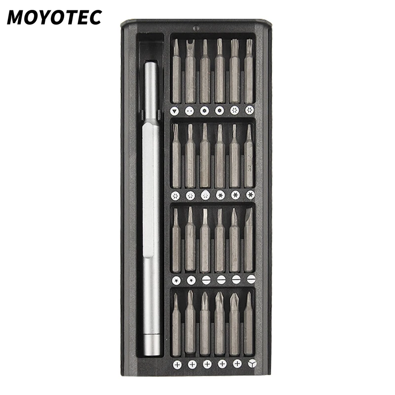 Прецизионная отвертка MOYOTEC 24 в 1, набор многофункциональных магнитных шестигранных отверток Torx для ремонта телефонов и компьютеров
Прецизионная отвертка MOYOTEC 24 в 1, набор многофункциональных магнитных шестигранных отверток Torx для ремонта телефонов и компьютеров