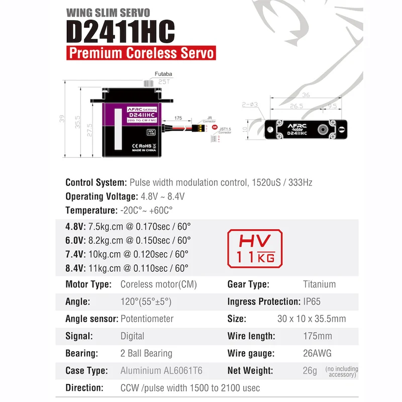 1PC AFRC-D2411HC High Servo Pressure Hollow Cup Full mMetal Trque Glider Steering Gear DIY Spare Parts for RC Flight Controller
1PC AFRC-D2411HC High Servo Pressure Hollow Cup Full mMetal Trque Glider Steering Gear DIY Spare Parts for RC Flight Controller