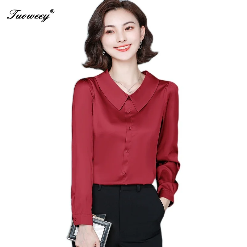 2020 autumn style New Women Fashion Long Sleeve peter pan collar Solid Blouses Shirts Casual Chiffon Tops Shirts Blusas
2020 autumn style New Women Fashion Long Sleeve peter pan collar Solid Blouses Shirts Casual Chiffon Tops Shirts Blusas