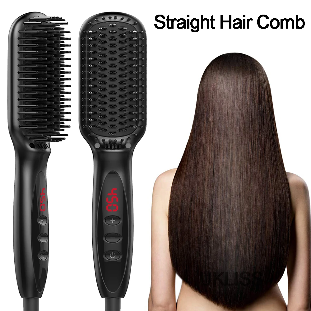 Hair Straightener Brush Multifunctional Beard Straightener Brush Anti-Scald Straightening Iron Comb With Auto Shutoff Hair Style
Hair Straightener Brush Multifunctional Beard Straightener Brush Anti-Scald Straightening Iron Comb With Auto Shutoff Hair Style