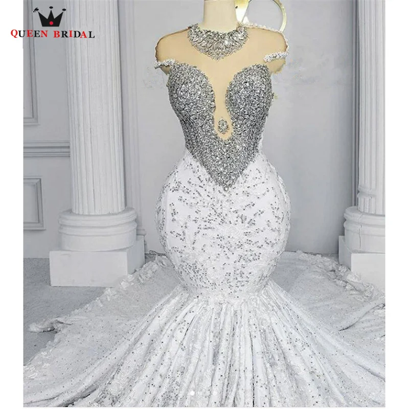 Luxury Mermaid Wedding Dress Sequins Tulle Lace Crystal Beaded Diamond Long Sexy Muslim Dubai Bridal Gowns Custom Size SK22
Luxury Mermaid Wedding Dress Sequins Tulle Lace Crystal Beaded Diamond Long Sexy Muslim Dubai Bridal Gowns Custom Size SK22