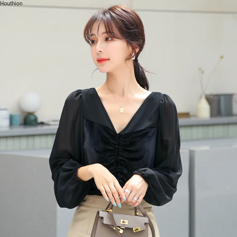 Summer New Women's Blouses Polo Shirt Long Sleeve Tops Solid Color Blouse Girl Chiffon Stitching Casual Fashion Lady Loose
Summer New Women's Blouses Polo Shirt Long Sleeve Tops Solid Color Blouse Girl Chiffon Stitching Casual Fashion Lady Loose