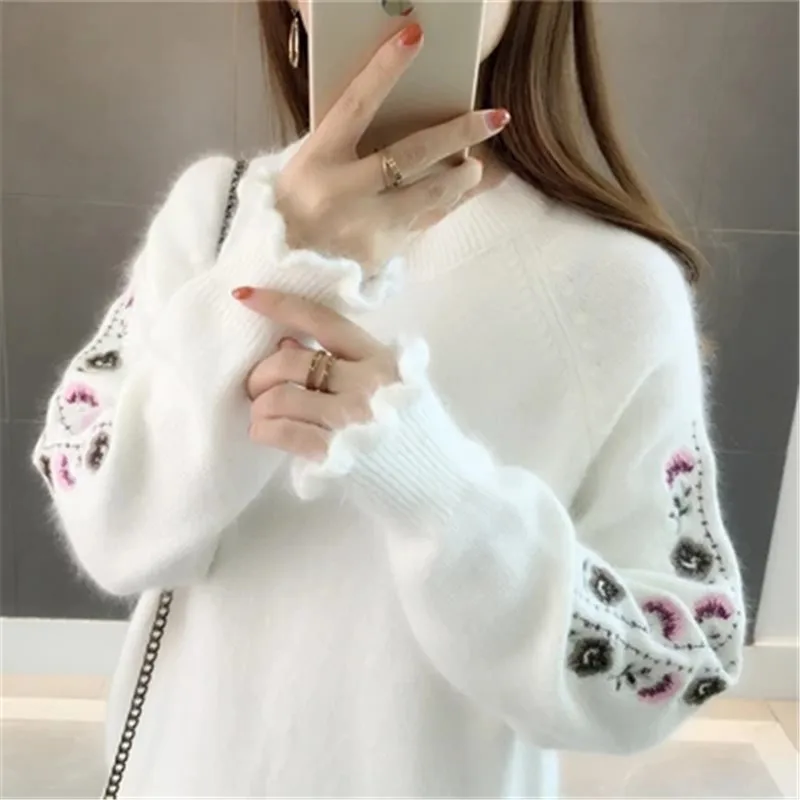 Women Sweaters and Pullovers Knit Long Sleeve Embroidery Sweater Female Jumper Tops Thick Warm Women O Neck Winter
Women Sweaters and Pullovers Knit Long Sleeve Embroidery Sweater Female Jumper Tops Thick Warm Women O Neck Winter
