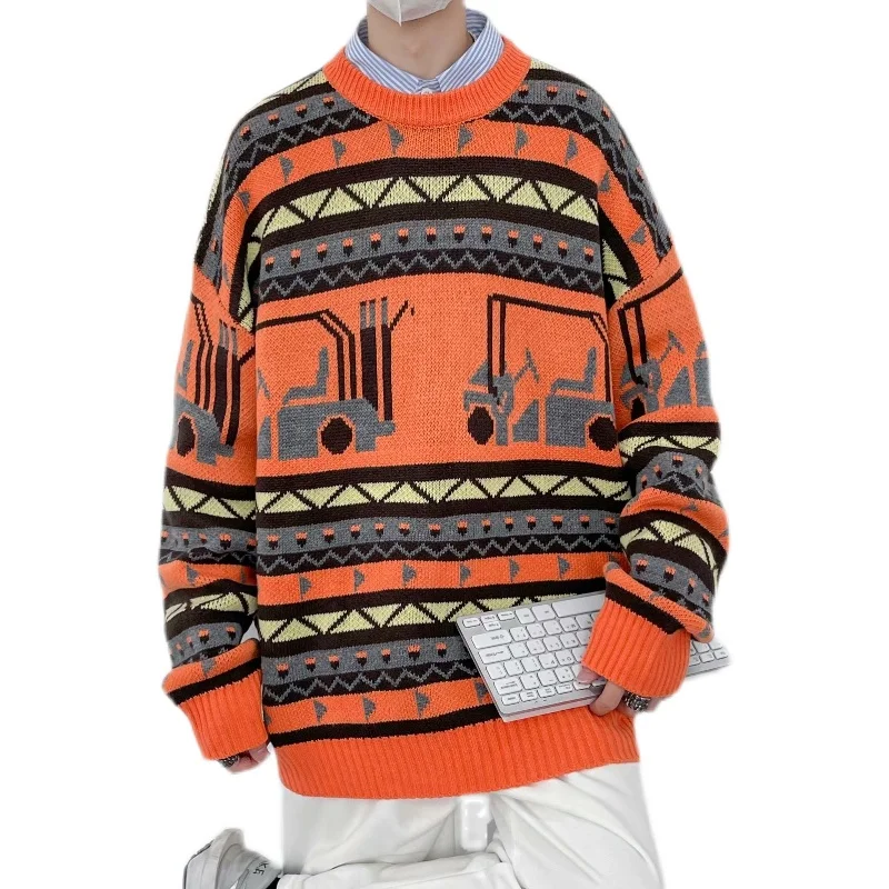 Осень-зима 2021, одежда в гонконгском стиле, Свободный Повседневный пуловер, свитер с круглым вырезом, новый полосатый свитер для мужчин
Осень-зима 2021, одежда в гонконгском стиле, Свободный Повседневный пуловер, свитер с круглым вырезом, новый полосатый свитер для мужчин