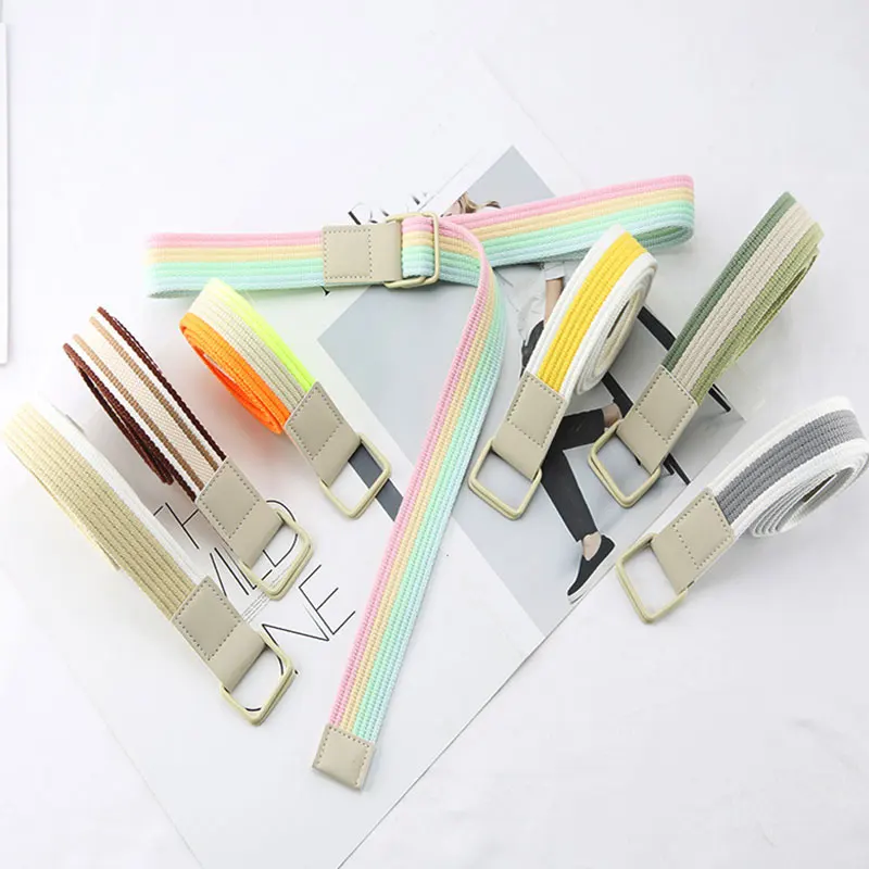 Women's clothing striped canvas belt Accessories inter-color double-ring buckle men's and women's casual Jeans Belts Waistband
Women's clothing striped canvas belt Accessories inter-color double-ring buckle men's and women's casual Jeans Belts Waistband
