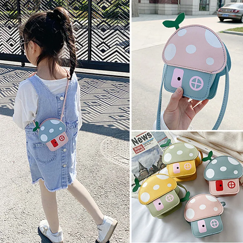

Cute Children's Bag Mushroom Girl Messenger Bag Baby Wallet Children's Clothing Accessories Bag 2021 New Baby Bags for Girls