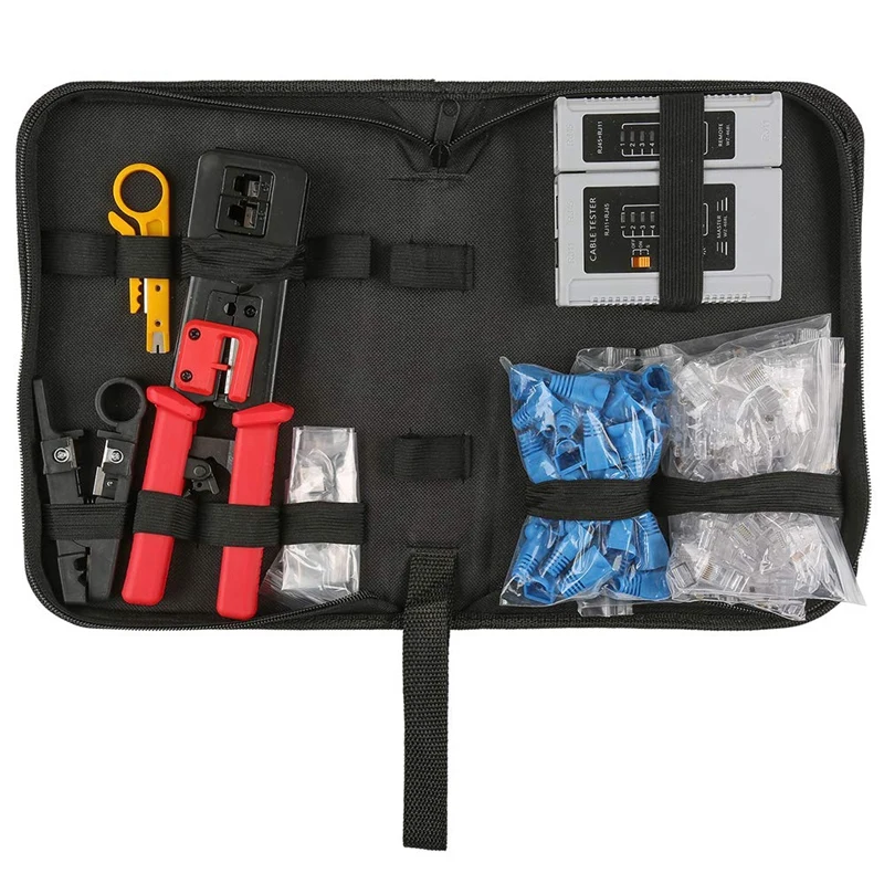 RJ45 Crimper Tool Cutter Set for RJ45/RJ12 6P 8P Multi-Function Cable Cat5 Cat5E Cat6 Crimping Network Wire Stripper Connectors
RJ45 Crimper Tool Cutter Set for RJ45/RJ12 6P 8P Multi-Function Cable Cat5 Cat5E Cat6 Crimping Network Wire Stripper Connectors