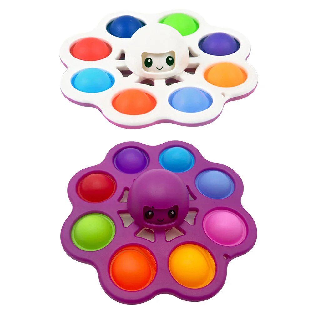 

2021 New Octopus Gyro Fingertip Push Bubble Fidget Toys Autism Anti Stress Octopus Change Faces Spinner Push Bubble Sensory Toys