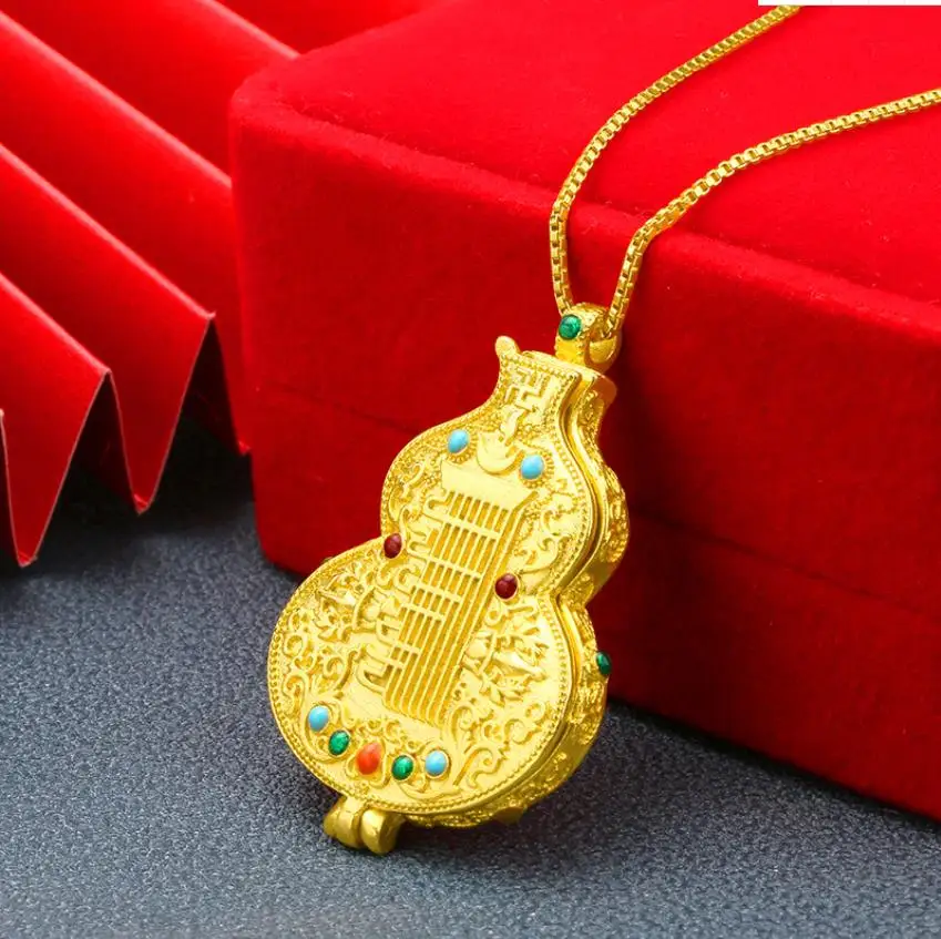Hi LM classic women 24K Gold gourd sachat Pendant Necklace for female party Jewelry with box Chain Birthday Gift girl Not fade
Hi LM classic women 24K Gold gourd sachat Pendant Necklace for female party Jewelry with box Chain Birthday Gift girl Not fade
