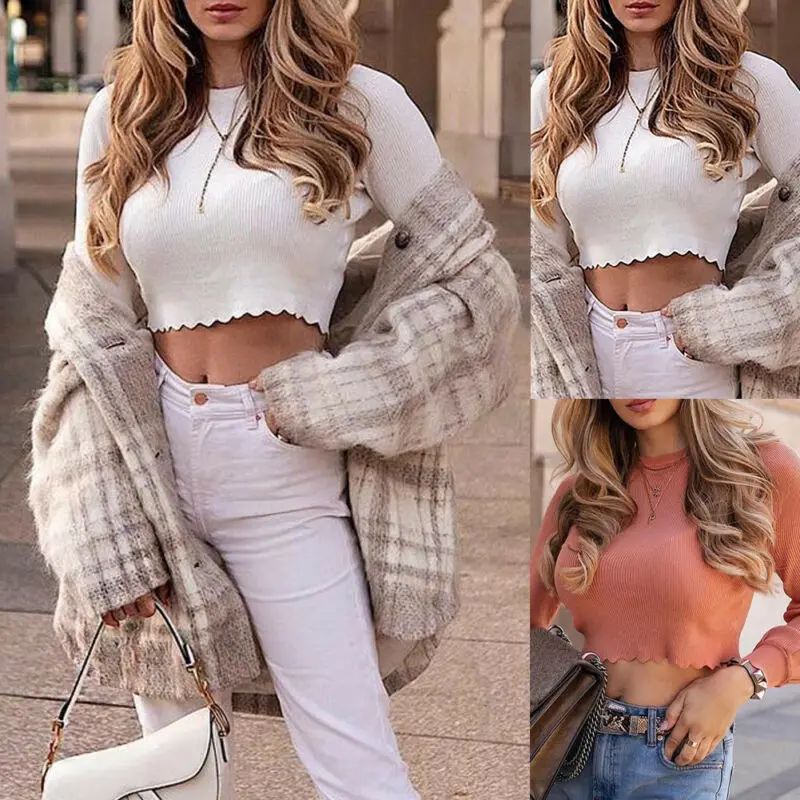 Vintage O neck Long Sleeve T-shirt 2020 New Woman Slim Fit T shirt Tight Tee Autumn Casual Pullover Stretch Retro Tops 2 colors
Vintage O neck Long Sleeve T-shirt 2020 New Woman Slim Fit T shirt Tight Tee Autumn Casual Pullover Stretch Retro Tops 2 colors
