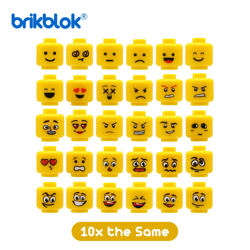 10 PCs Lot Bricks Head Heads Face Yellow for Custom Figures MOC Building Blocks Toys Construction Toy for Children
10 PCs Lot Bricks Head Heads Face Yellow for Custom Figures MOC Building Blocks Toys Construction Toy for Children