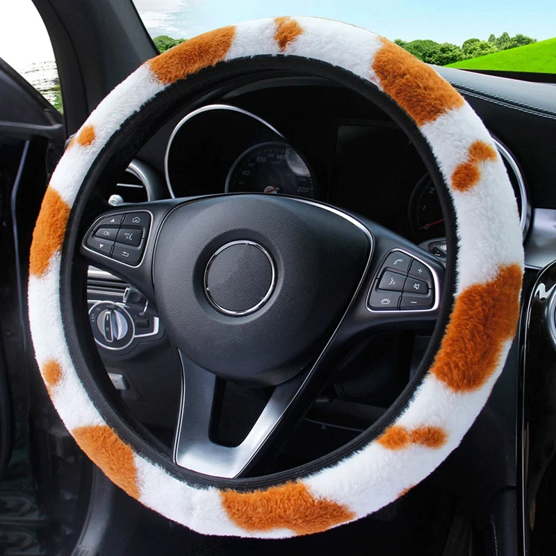 No Inner Ring Cow Pattern Plush New Elastic Elastic Steering Wheel Cover-cow Velvet Black And White/37-38 Medium Universal Type 
No Inner Ring Cow Pattern Plush New Elastic Elastic Steering Wheel Cover-cow Velvet Black And White/37-38 Medium Universal Type