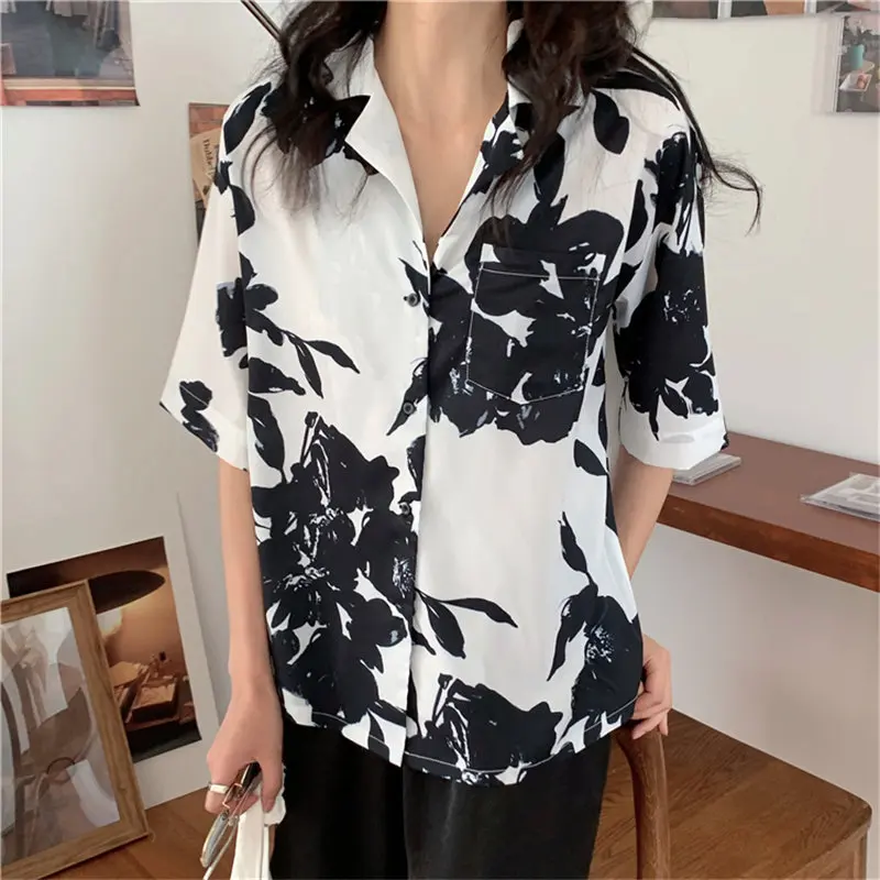 Chiffon Color-Hit Printed All Match Hot Women New Retro Short Sleeves Loose Office Lady Thin Vintage Stylish Shirts
Chiffon Color-Hit Printed All Match Hot Women New Retro Short Sleeves Loose Office Lady Thin Vintage Stylish Shirts