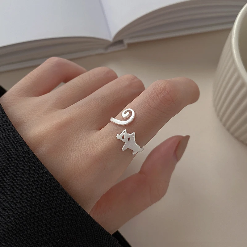 Silver 925 Sterling Silver Ring for Women Light Luxury Minority Cat Ring 2020 New Small Animal Switchable Index Finger Ring
Silver 925 Sterling Silver Ring for Women Light Luxury Minority Cat Ring 2020 New Small Animal Switchable Index Finger Ring