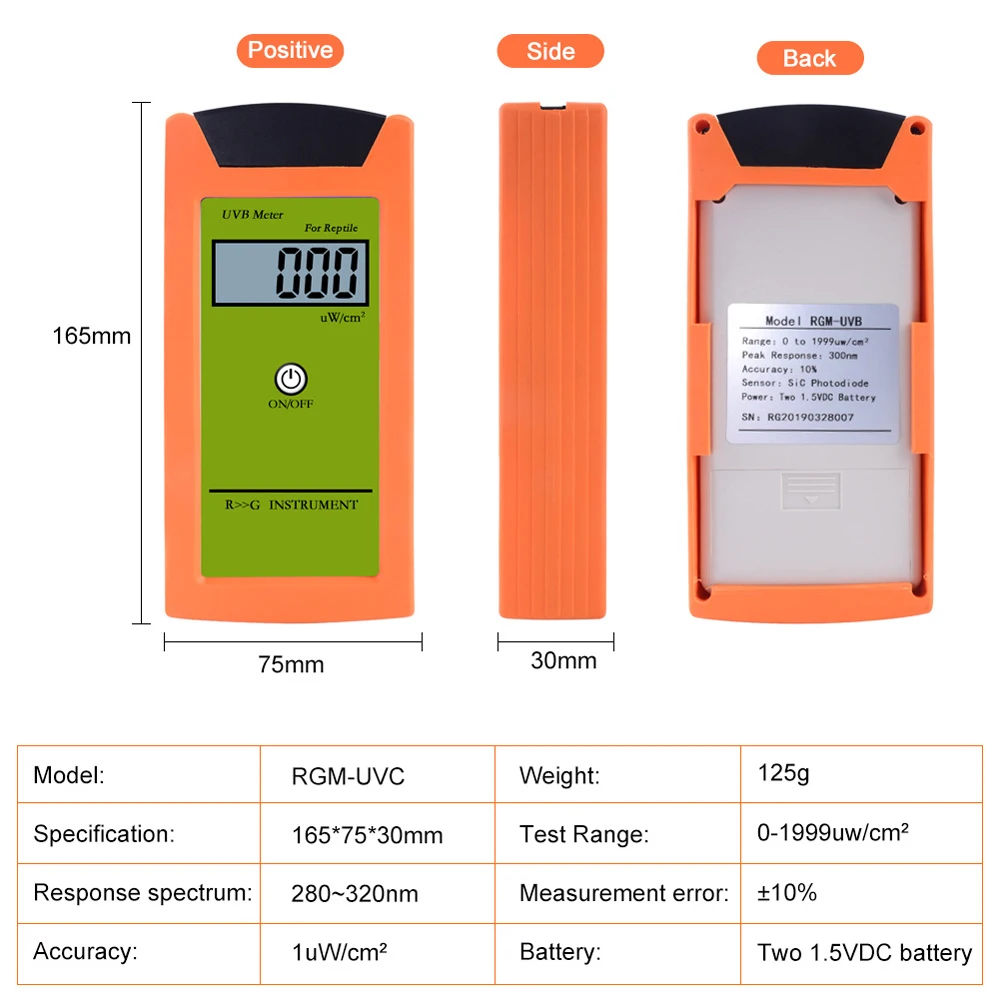 UVB Meter UVB Tester High Accuracy UVB Detector UVB Test Instrument for Reptile for daily UVB testing of reptile lamps
UVB Meter UVB Tester High Accuracy UVB Detector UVB Test Instrument for Reptile for daily UVB testing of reptile lamps