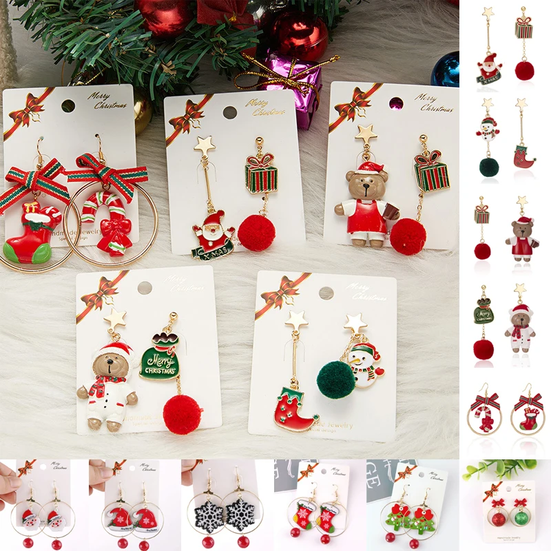New Christmas Earrings For Women Girls Santa Claus Hat Bells Snowman Asymmetrical Dangle Earring Xmas Festival Statement Jewelry
New Christmas Earrings For Women Girls Santa Claus Hat Bells Snowman Asymmetrical Dangle Earring Xmas Festival Statement Jewelry