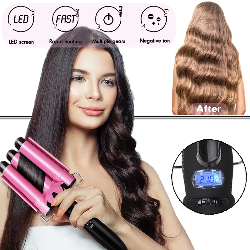 3 Barrels Hair Curling Iron Automatic Perm Splint Ceramic Professional Hair Curler Hair Waver Rollers Styling Tools for Women
3 Barrels Hair Curling Iron Automatic Perm Splint Ceramic Professional Hair Curler Hair Waver Rollers Styling Tools for Women
