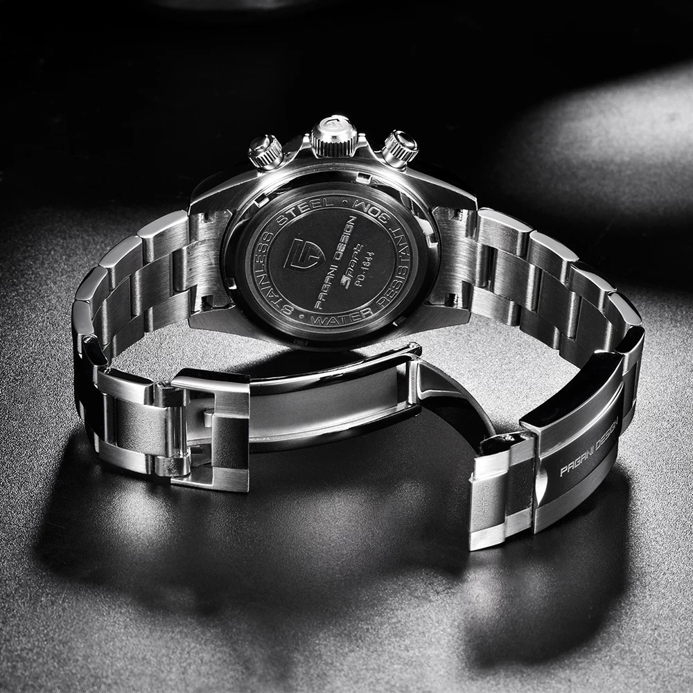 PAGANI DESIGN Top Brand Men's Quartz Watch Sapphire Glass Chronograph Stainless Steel 100M Waterproof Sports Quartz Watch
PAGANI DESIGN Top Brand Men's Quartz Watch Sapphire Glass Chronograph Stainless Steel 100M Waterproof Sports Quartz Watch