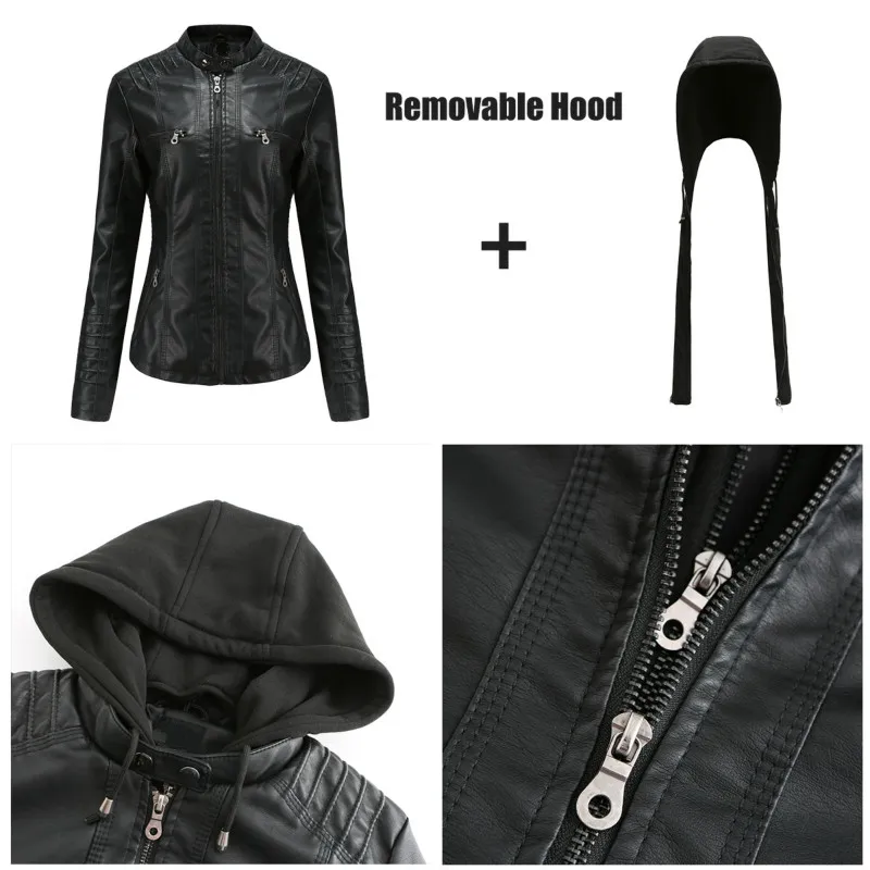 Autumn New Women Pu Leather Jacket 2020 Hooded Vintage Ladies Faux Leather Jacket Motorcycle Coat Long Sleeve Biker Outerwear
Autumn New Women Pu Leather Jacket 2020 Hooded Vintage Ladies Faux Leather Jacket Motorcycle Coat Long Sleeve Biker Outerwear