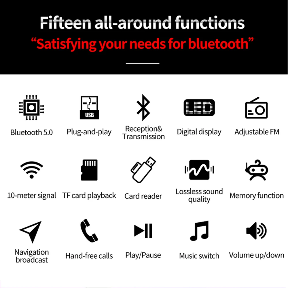 Bluetooth 5 0 приемник передатчик светодиодный автомобильный FM модулятор кардридер 3