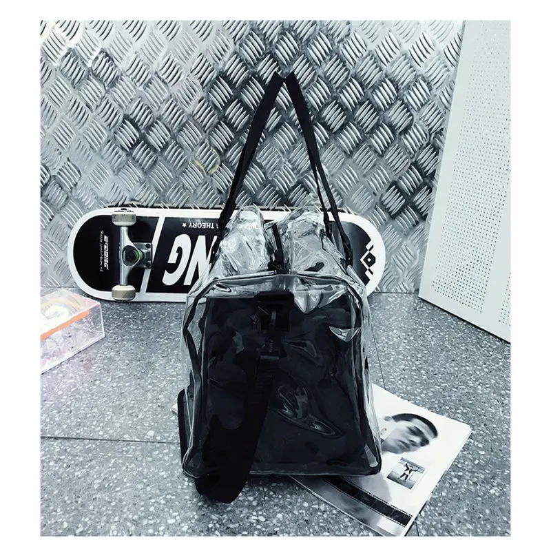 PUOU hot men women's trend handbag fashion transparent waterproof travel bag large capacity couple fitness diagonal shoulder bag
PUOU hot men women's trend handbag fashion transparent waterproof travel bag large capacity couple fitness diagonal shoulder bag