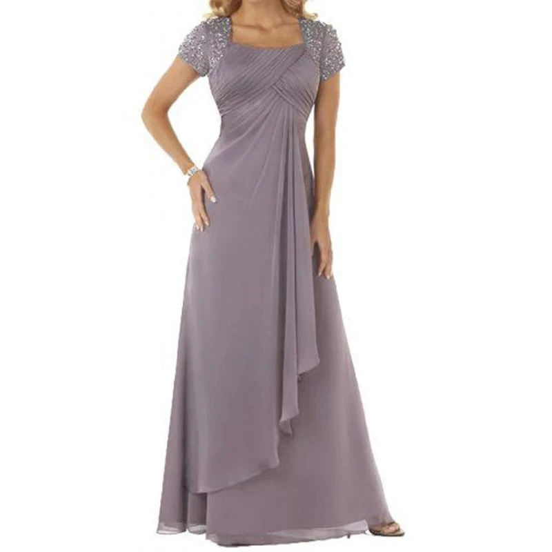 Plus Size Mother Of The Bride Dresses A-line Short Sleeves Floor Length Chiffon Beaded Long Groom Mother Dresses Wedding
Plus Size Mother Of The Bride Dresses A-line Short Sleeves Floor Length Chiffon Beaded Long Groom Mother Dresses Wedding