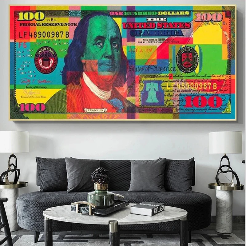 Inspirational Canvas Art 100 Dollar Bill Canvas Paintings on The Wall Art Picture Canvas Print for Home Living Room Decor
Inspirational Canvas Art 100 Dollar Bill Canvas Paintings on The Wall Art Picture Canvas Print for Home Living Room Decor