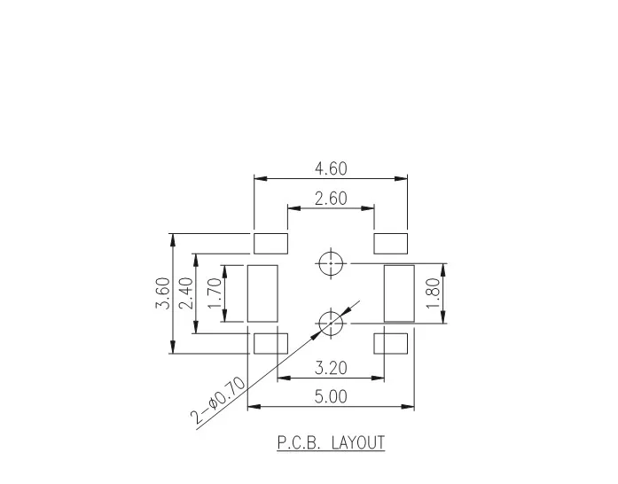 20 штук MPTFG-Q-T/R Тайвань SMD 2-ножной переключатель боковой пресс маленький Черепаха