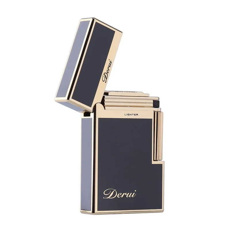 

Classical Ping Sound Pure Copper Butane Lighter Extra-thin Flint Griding Wheel Cigarette Lighters Smoking Accessories with Box