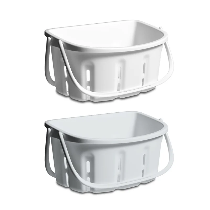 Plastic shower basket, light gray / white, suitable for bathroom 
Plastic shower basket, light gray / white, suitable for bathroom