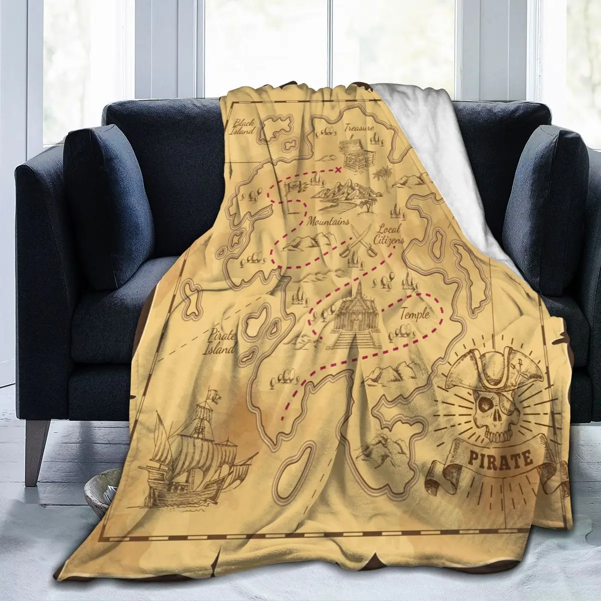Soft Warm Fleece Blanket Pirate Treasure Map Winter Sofa Throw 3 Size Light Thin Mechanical Wash Flannel Blanket
Soft Warm Fleece Blanket Pirate Treasure Map Winter Sofa Throw 3 Size Light Thin Mechanical Wash Flannel Blanket