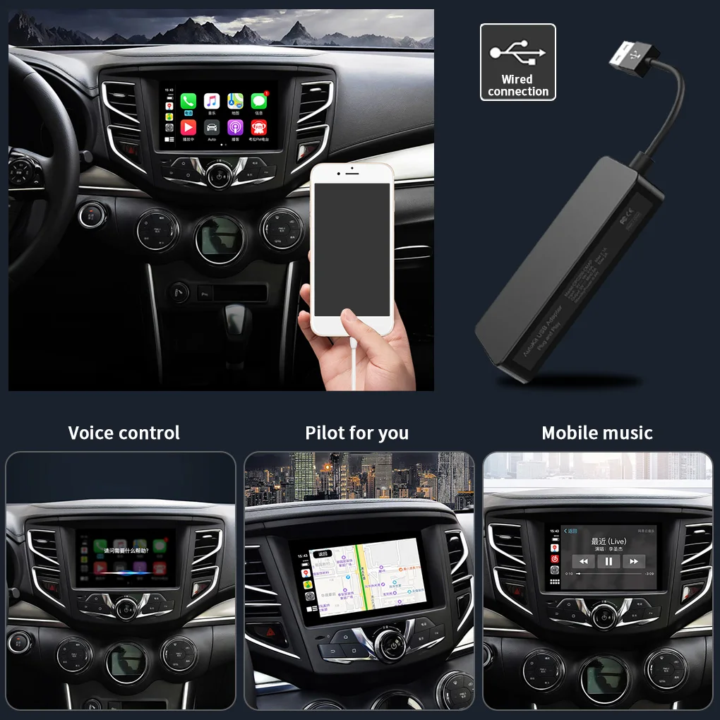 Carlinkit Apple CarPlay /Android Auto Carplay Dongle for Android System Screen Smart link Support Mirror-link IOS 14 Map Music |