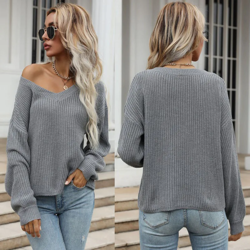 Winter Sweater Women New Style 2021 Loose Long-sleeved Clothes 2021 Korean Fashion V-neck Pullover Knitted Sweater
Winter Sweater Women New Style 2021 Loose Long-sleeved Clothes 2021 Korean Fashion V-neck Pullover Knitted Sweater