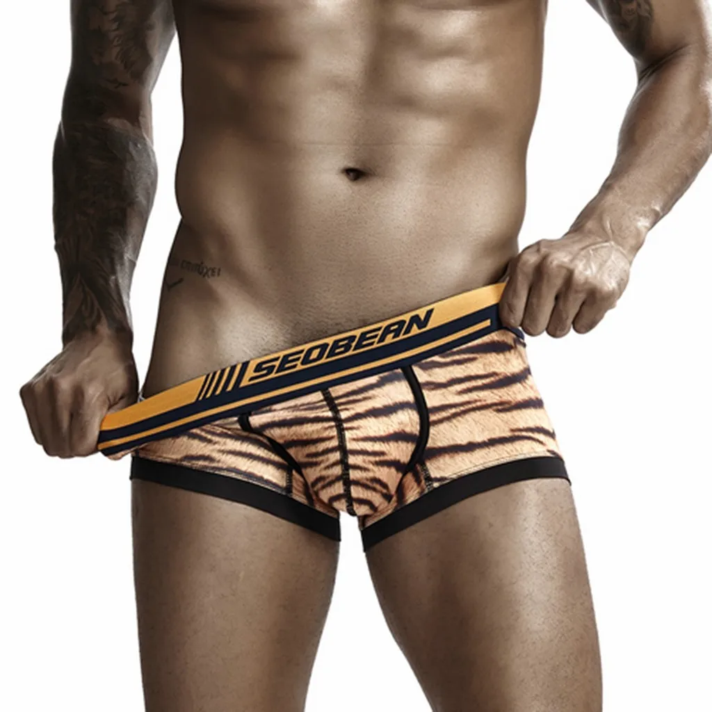 

Brand Tiger Stripe Men's Underwear Boxers Male pyjama Panties Sexy Low Waist Men Boxer Shorts Calzoncillos Cuecas Underpants
