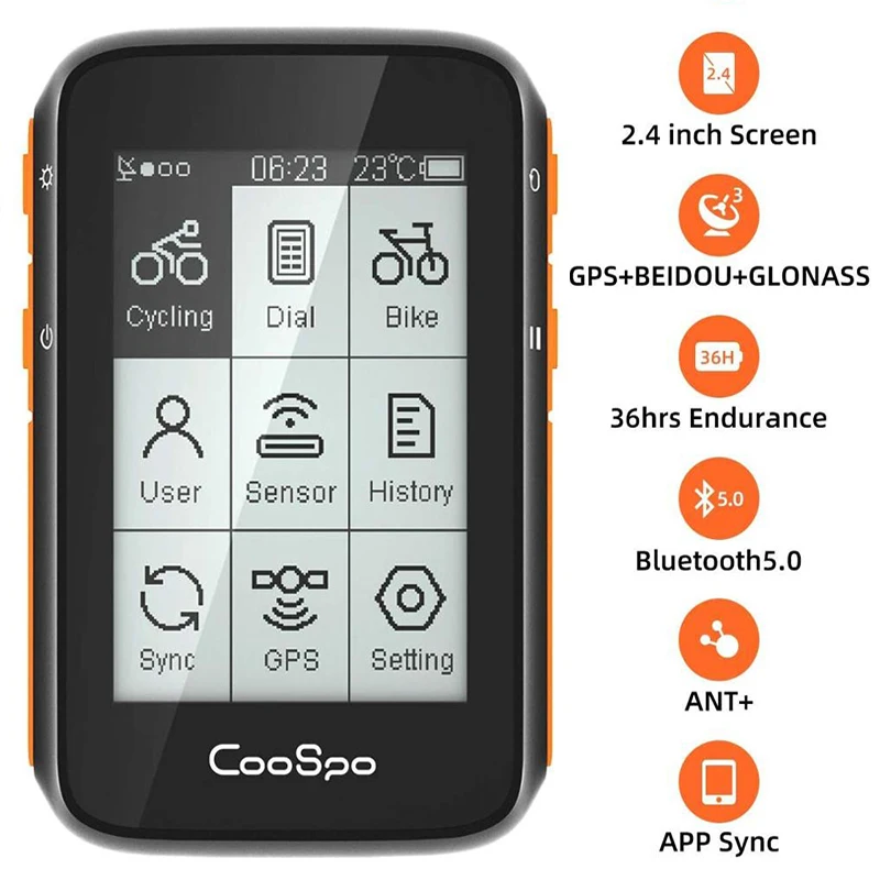 CooSpo BC200 2 4 ''BLE5.0 ANT беспроводной Велосипедный компьютер GPS Спидометр Одометр APP