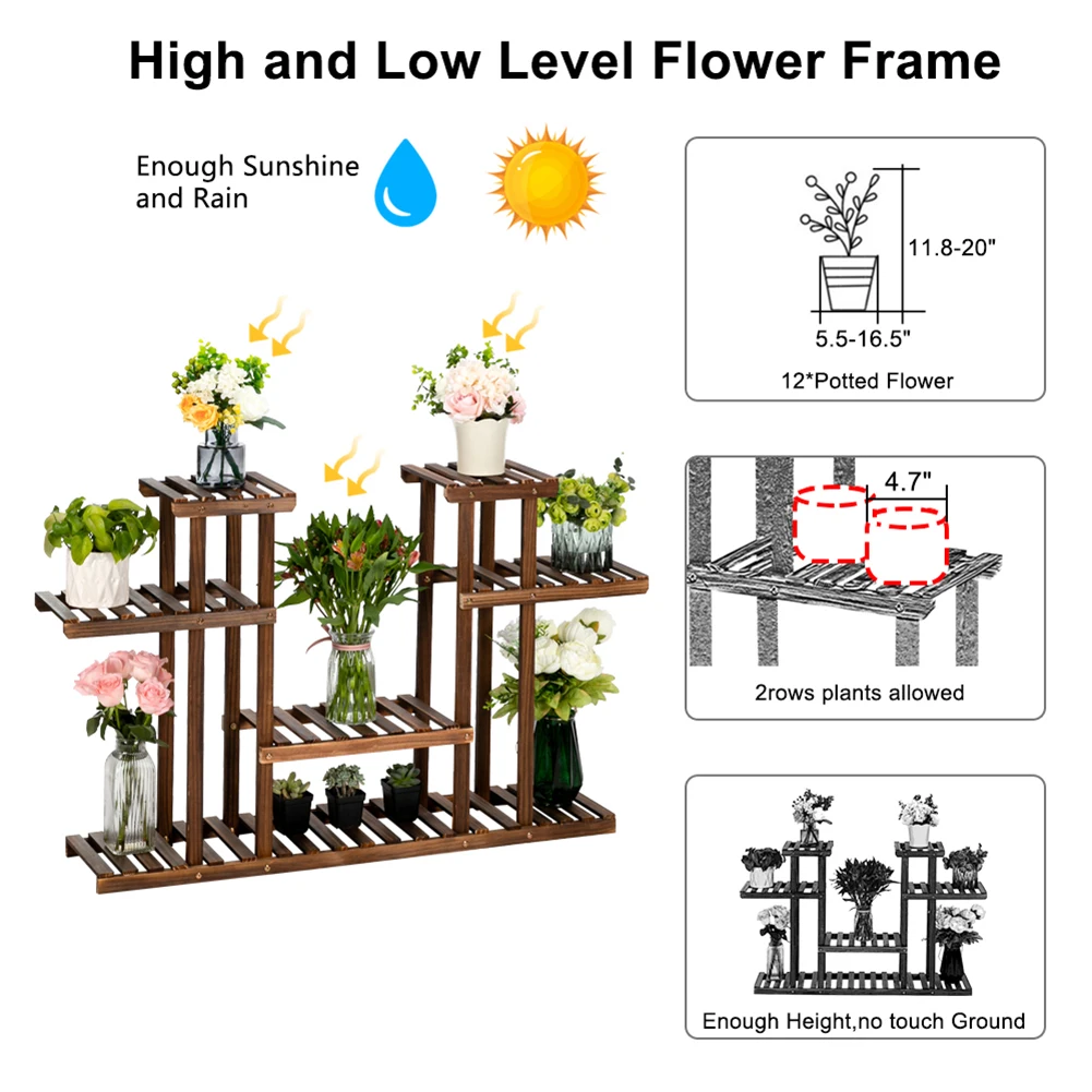 Multi-Tier Iron/Wooden Plant Flower Rack Hanging Potted Rack Plants Shelf Yard Garden Flower Stand Shelves Bonsai Display Shelf
Multi-Tier Iron/Wooden Plant Flower Rack Hanging Potted Rack Plants Shelf Yard Garden Flower Stand Shelves Bonsai Display Shelf