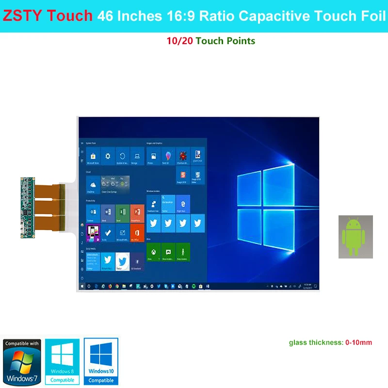Интерактивная емкостная сенсорная пленка ZSTY TOUCH 46 дюймов Соотношение 16:9 10 точек касания, сенсорная пленка с драйвером бесплатно Windows7/8/10/Android
Интерактивная емкостная сенсорная пленка ZSTY TOUCH 46 дюймов Соотношение 16:9 10 точек касания, сенсорная пленка с драйвером бесплатно Windows7/8/10/Android