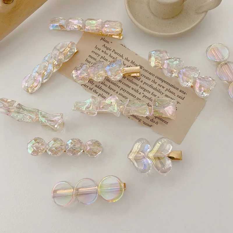 New Women Girls Cute Heart Geometric Barrettes Transparent Barrettes Sweet Hair Clips Hairpins Headband Fashion Hair Accessories
New Women Girls Cute Heart Geometric Barrettes Transparent Barrettes Sweet Hair Clips Hairpins Headband Fashion Hair Accessories