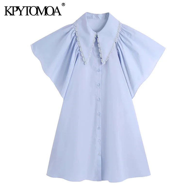 Женское мини-платье с кружевной аппликацией KPYTOMOA, винтажное короткое платье из поплина с оборками и рукавами на пуговицах, 2021
Женское мини-платье с кружевной аппликацией KPYTOMOA, винтажное короткое платье из поплина с оборками и рукавами на пуговицах, 2021