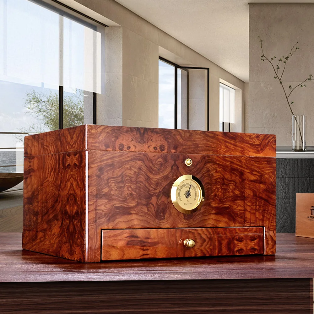 Luxury Cigar Humidor 2 Layers Cedar Wood Cigar Box With Hygrometer Moisturizing Cigar Cabinet Portable Case Fit 50 PCS
Luxury Cigar Humidor 2 Layers Cedar Wood Cigar Box With Hygrometer Moisturizing Cigar Cabinet Portable Case Fit 50 PCS