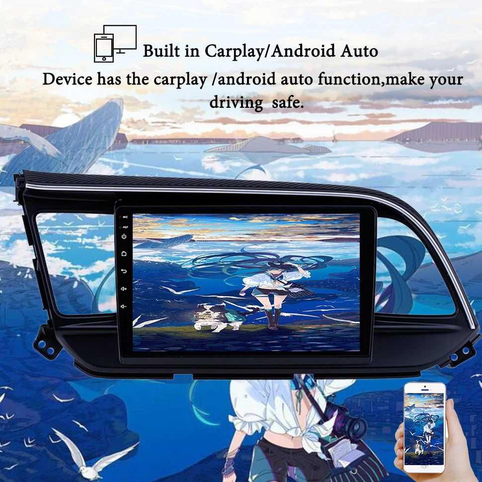 Автомобильный DVD-плеер Android 14.0 для Hyundai ELANTRA 2018 2019 2020 WIFI GPS-навигация 2 Din